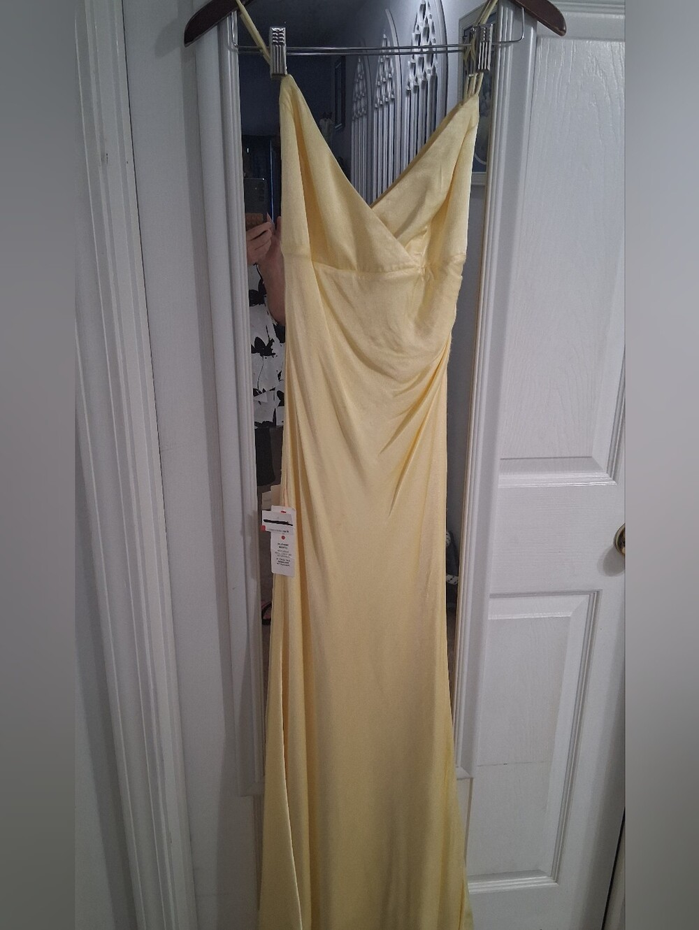 Bardot Pale Yellow Satin Maxi Slip Dress